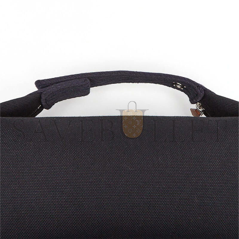 HERMÈS BLEU NUIT BLACK COTTON CANVAS SMALL MODEL BRIDE-A-BRAC CASE (25*21*14cm)